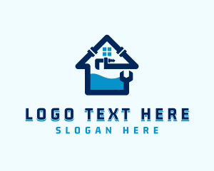 Gate Valve - Plumber Pipe Wrench logo design