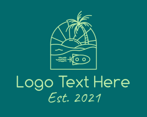 Swimming - Tropical Beach Travel logo design