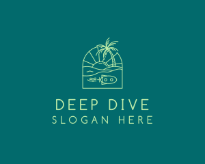 Submarine - Tropical Beach Travel logo design