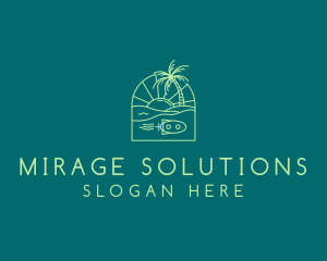 Mirage - Tropical Beach Travel logo design