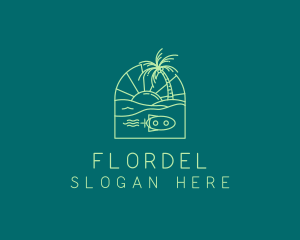 Tropical Beach Travel logo design