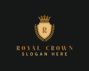 Crown Shield Wreath Academy logo design