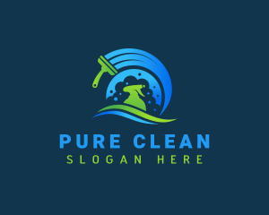 Cleaning Squeegee Housekeeping logo design