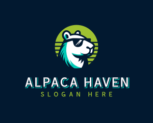 Alpaca Sunglasses Gamer logo design