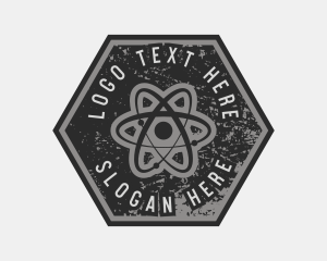 Old Fashioned - Grungy Atomic Science logo design