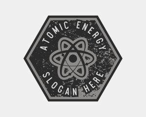 Nuclear - Grungy Atomic Science logo design