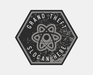 Atomic - Grungy Atomic Science logo design