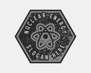 Nuclear - Grungy Atomic Science logo design