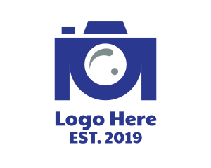 Black Camera - Blue Camera Lens logo design