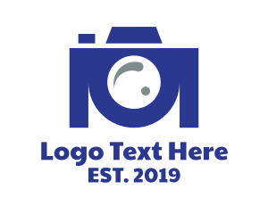 High Resolution - Blue Camera Lens logo design