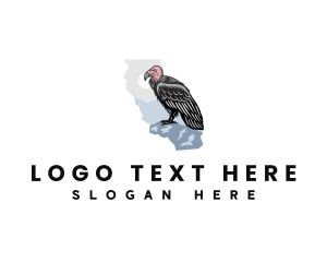 Red Legged Frog - California Vulture Bird logo design