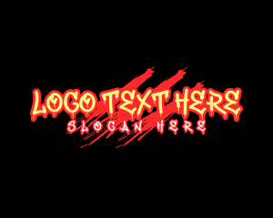 Thriller - Creepy Blood Scratch logo design