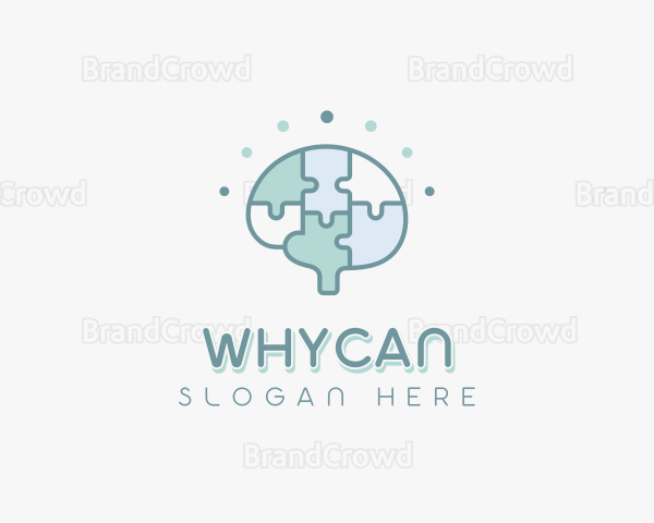 Psychologist Brain Puzzle Logo