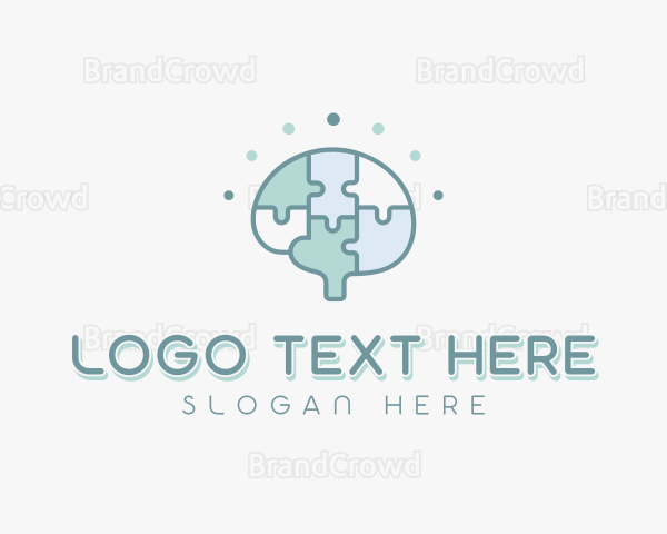 Psychologist Brain Puzzle Logo