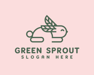 Green Leaf Bunny logo design