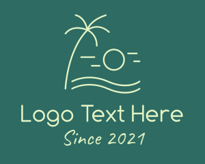 Minimalist Beach Sunset logo design