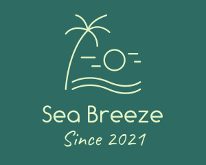 Minimalist Beach Sunset logo design
