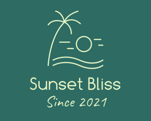 Sunset - Minimalist Beach Sunset logo design