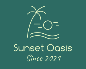 Sunset - Minimalist Beach Sunset logo design