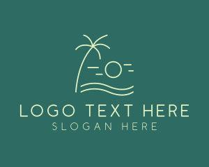 Green - Minimalist Beach Sunset logo design