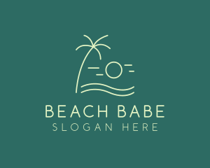 Minimalist Beach Sunset logo design