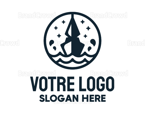 Spade Battleship Badge Logo