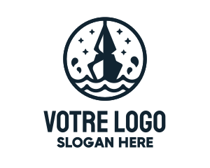 Vacation - Spade Battleship Badge logo design