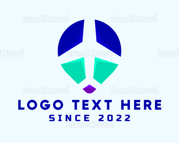 Airplane Travel Location Pin Logo
