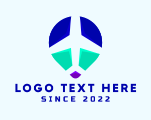 Locator - Airplane Travel Location Pin logo design