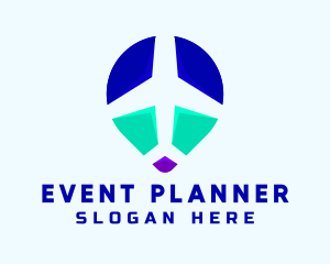 Airplane Travel Location Pin Logo