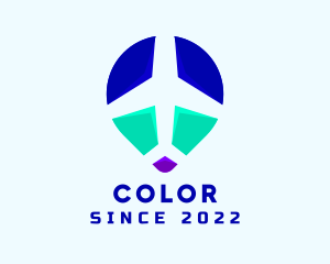 Airport - Airplane Travel Location Pin logo design