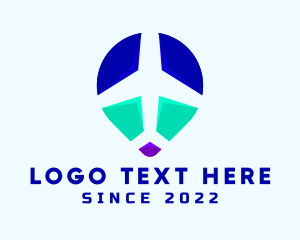 Marker - Airplane Travel Location Pin logo design