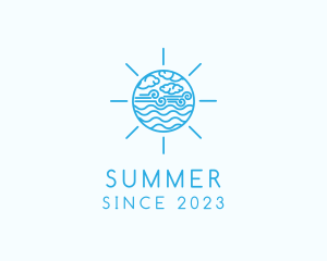 Summer Sun Outline  logo design