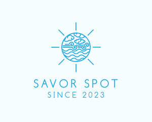 Summer Sun Outline  logo design