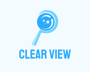 Blue Magnifying Glass logo design