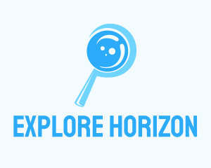 Discovery - Blue Magnifying Glass logo design