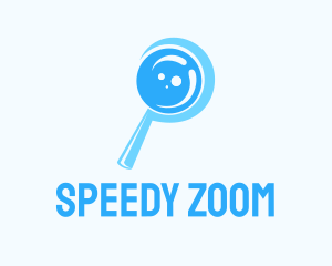 Zoom - Blue Magnifying Glass logo design