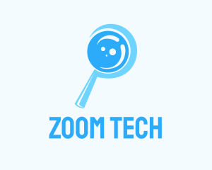 Zoom - Blue Magnifying Glass logo design