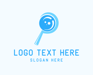 Zoom - Blue Magnifying Glass logo design