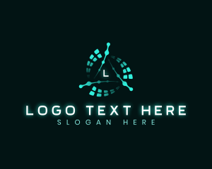 Futuristic - Technology Link Network logo design