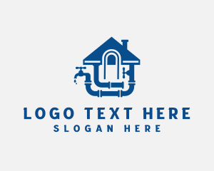 Pipes - House Faucet Handyman Plumber logo design