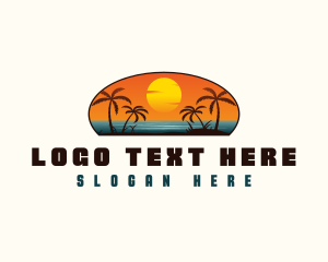 Travel Agency - Summer Sunset Beach logo design