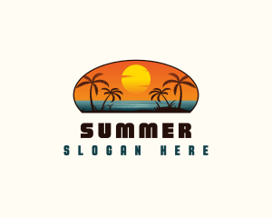 Summer Sunset Beach logo design