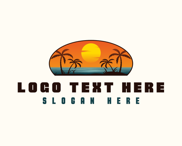 Adventure - Summer Sunset Beach logo design