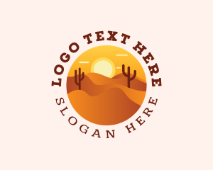 Sunset - Outdoor Cactus Desert logo design