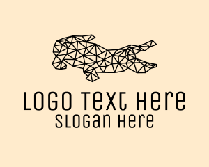Black - Simple Crocodile Line Art logo design