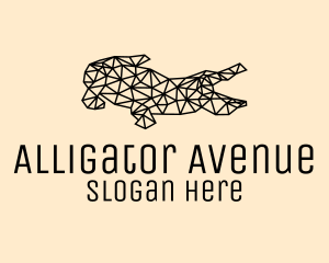 Alligator - Simple Crocodile Line Art logo design