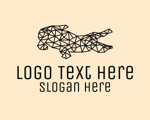 Ecology - Simple Crocodile Line Art logo design