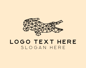 Wildlife - Simple Crocodile Line Art logo design