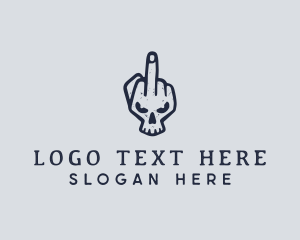 Middle Finger Punk Skull logo design